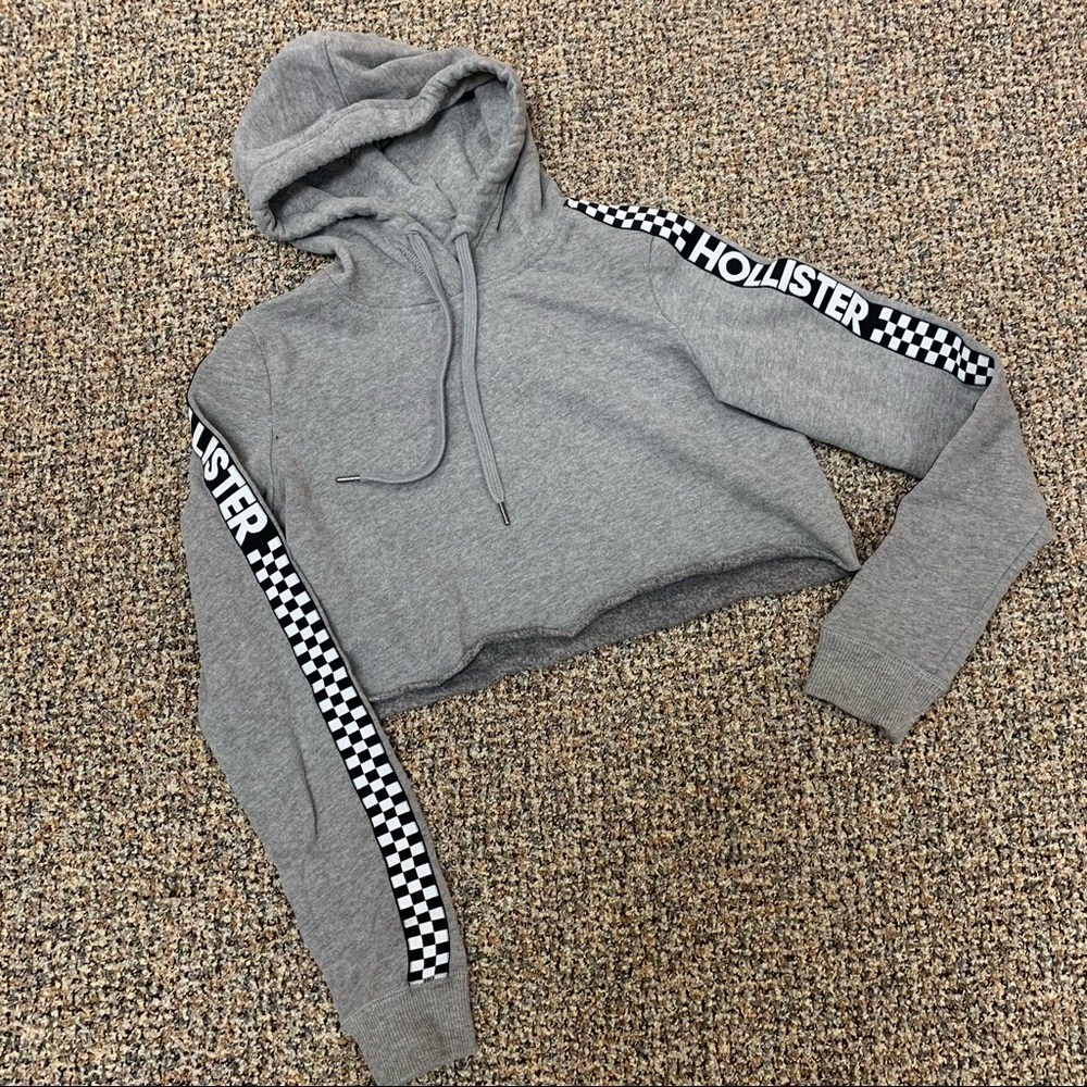 Hollister Cropped Hoodie Sweatshirt Sz Small